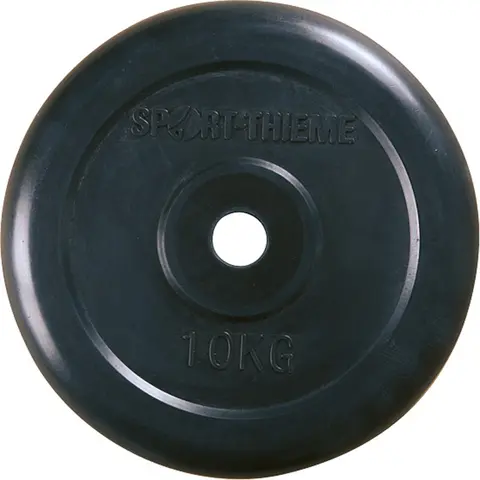 Vektskive Gummiert 10 kg sort Hull: 30 mm 