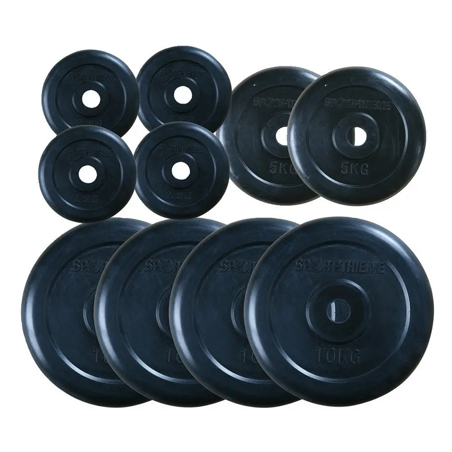 Vektpakke Gummiert 60 kg | 30mm 4x 10 kg | 2x 5 kg | 4x 2,5 kg 