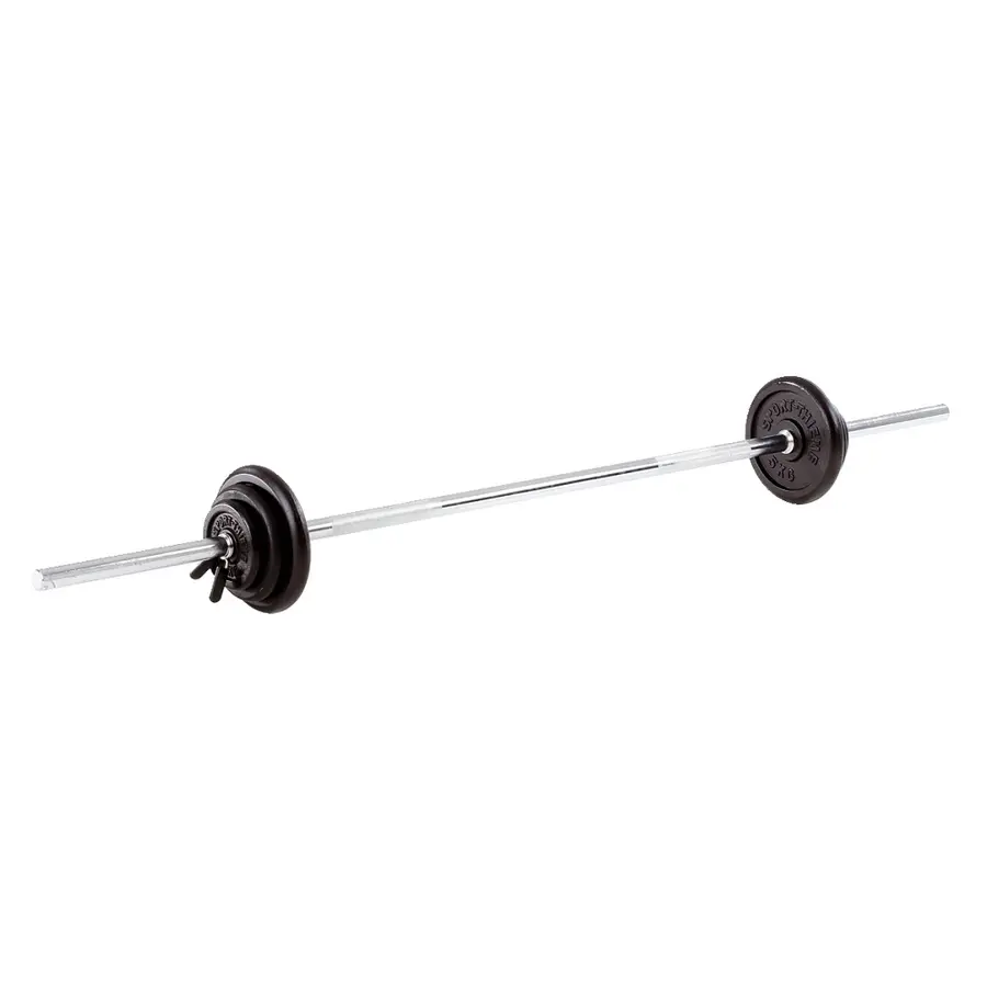 Vektsett Gummiert 27,5 kg Vektstang 160 cm, vektskiver og låser 