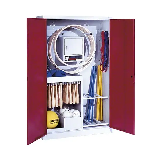 Oppbevaringsskap type 1 | Rød Fløydører | 193x156x55 cm 