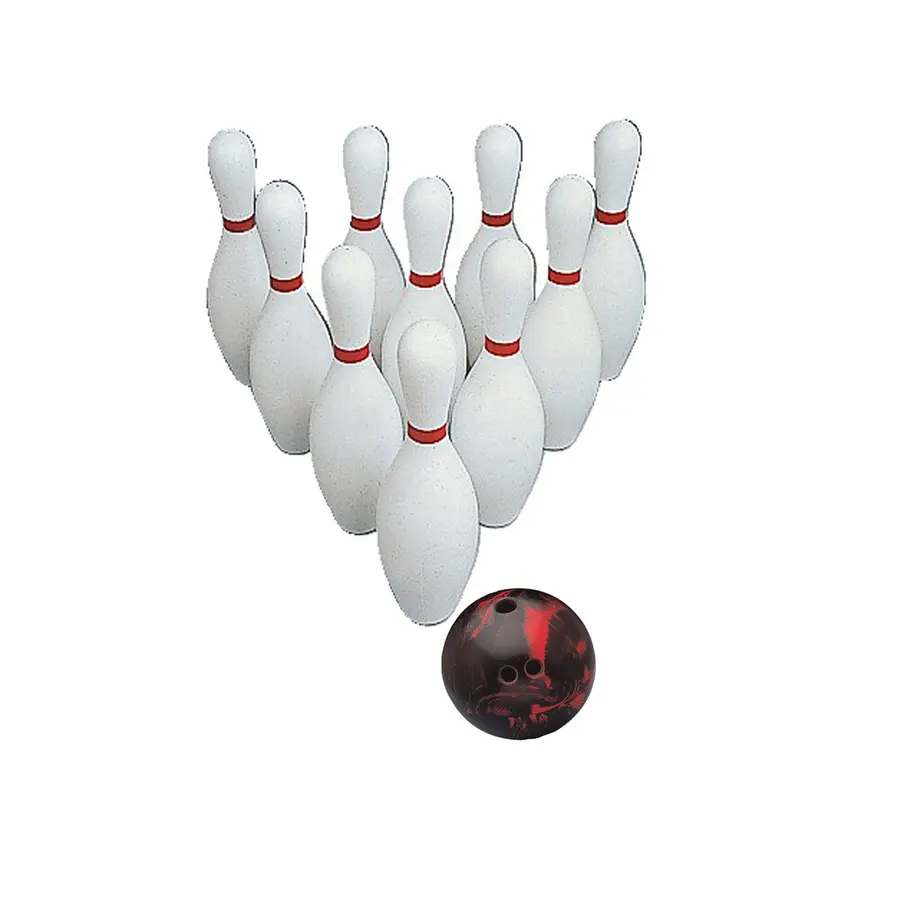 Bowlingsett i plast 37,5 cm bowlingkjegler og bowlingkule 