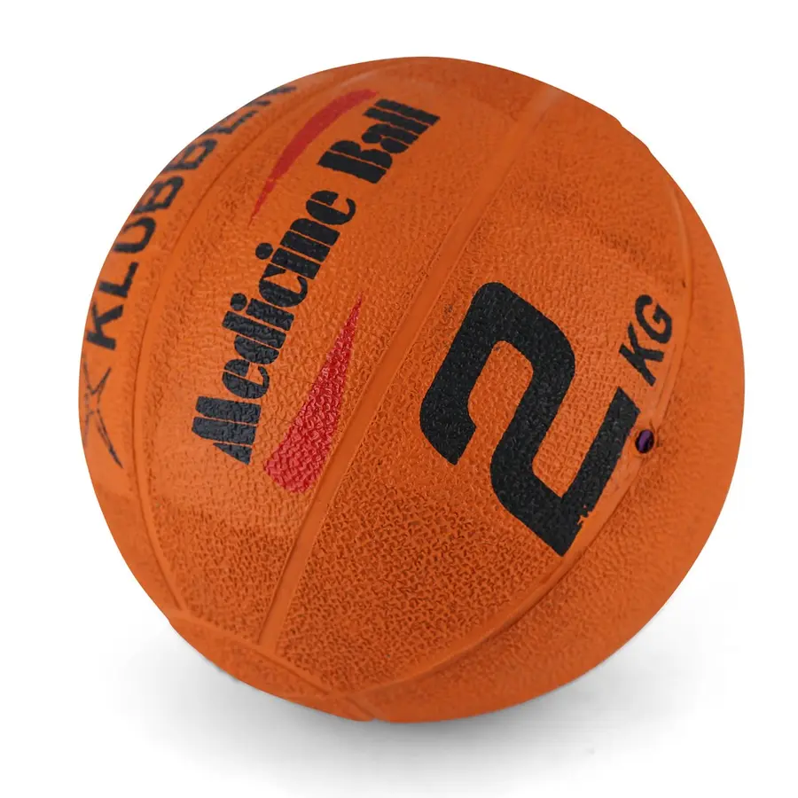 Medisinball Klubben 2 kg ø 19 cm | Gummiball med godt grep 