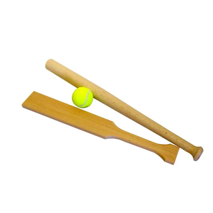 Slåballsett Et flatt og et rundt  balltre +  ball 