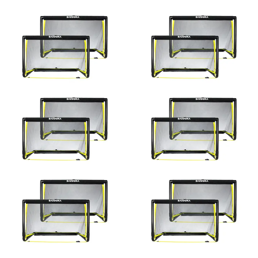 BazookaGoal | 120X75 cm | 12 stk Fotballmål for småbanespill - Bazookamål 