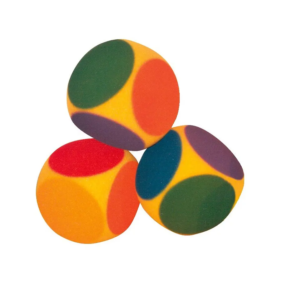 Terninger med farger 3 stk | 16 cm skumterninger 