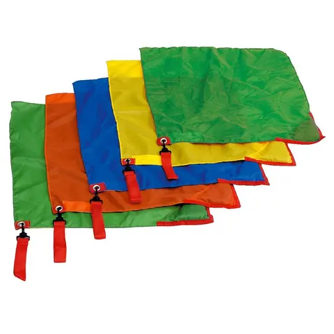 Sjongleringsduk med håndtak Rytme flagg 6 stk. | 50x50 cm 