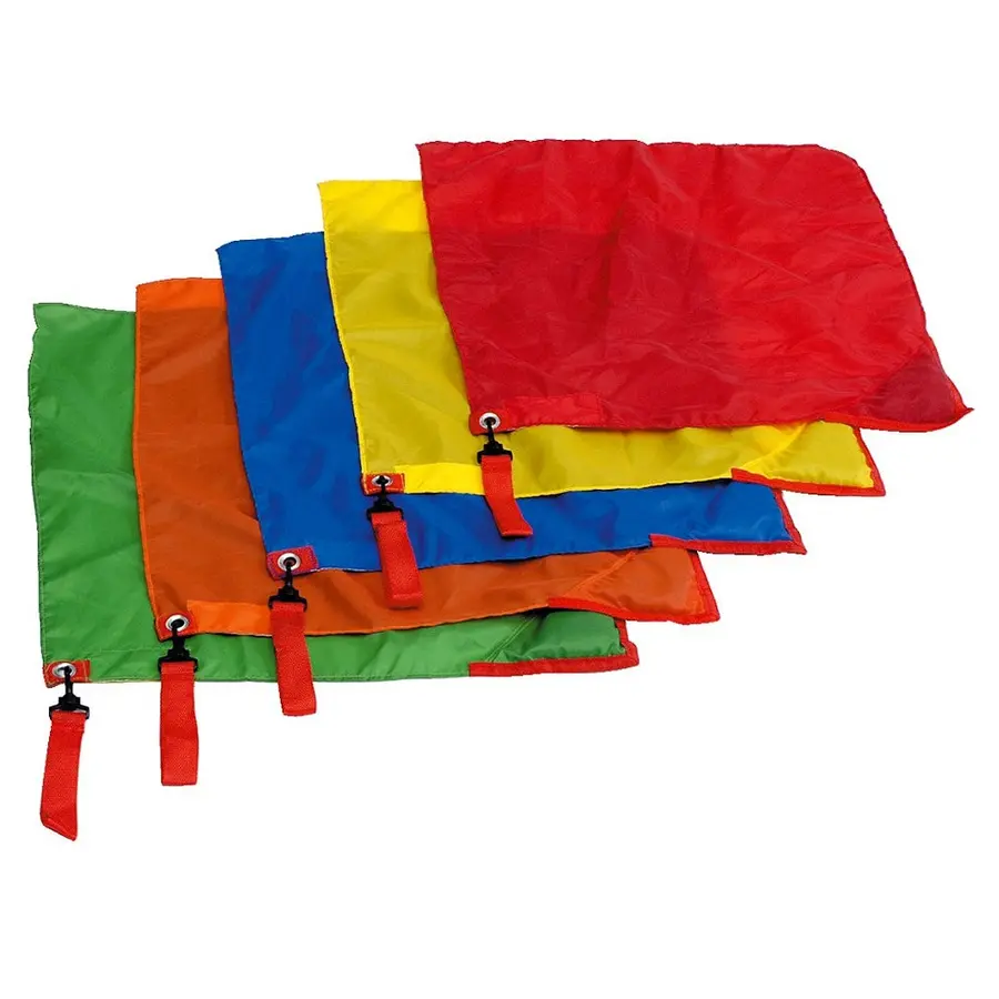 Sjongleringsduk med håndtak Rytme flagg 6 stk. | 50x50 cm 