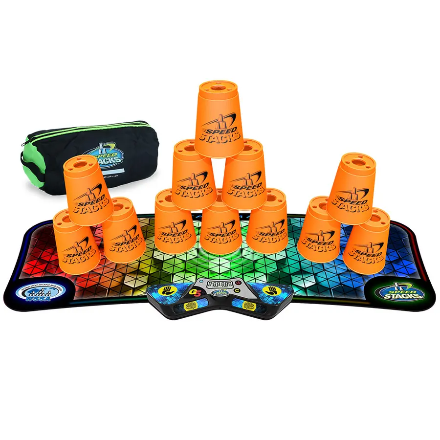 Speed Stacks Komplett Sett | Oransje 12 kopper | Matte | Timer | Bag 