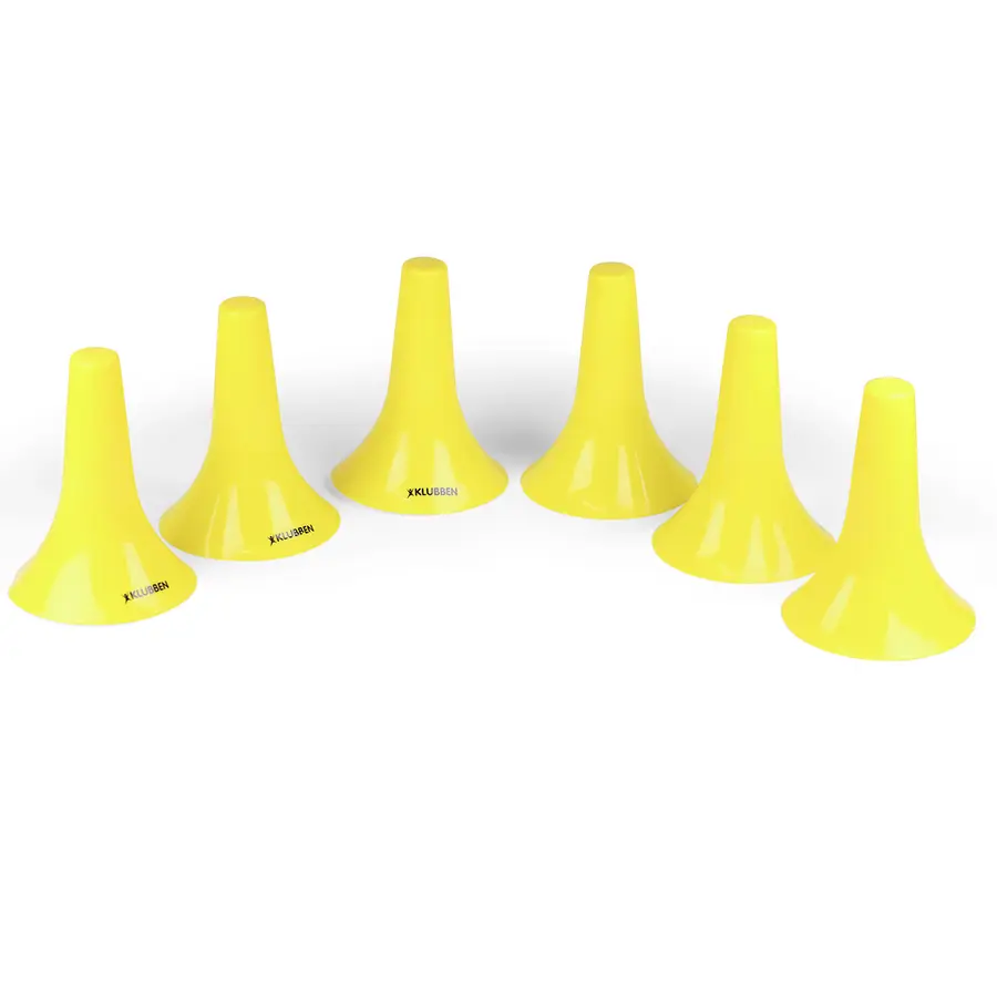 Markeringskjegler 6 stk | 22 cm Sett med 6 gule kjegler 