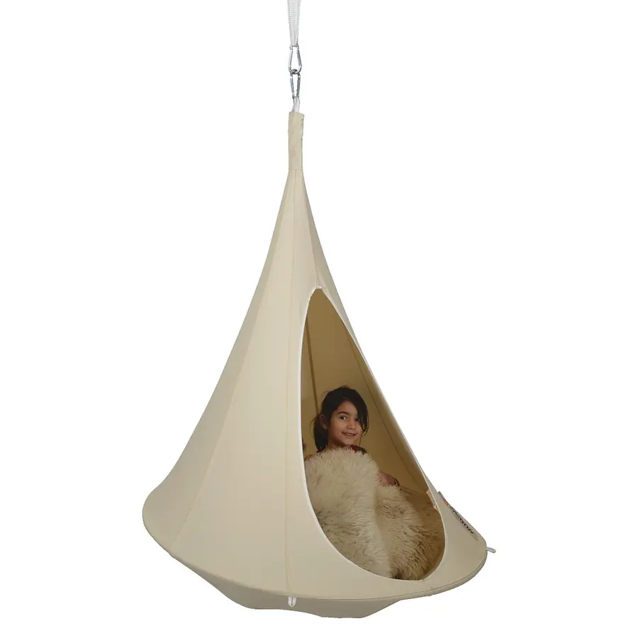 Hengehuske Cocoon - Hvit - 120cm Genial hengekøye og gyngestol for alle 