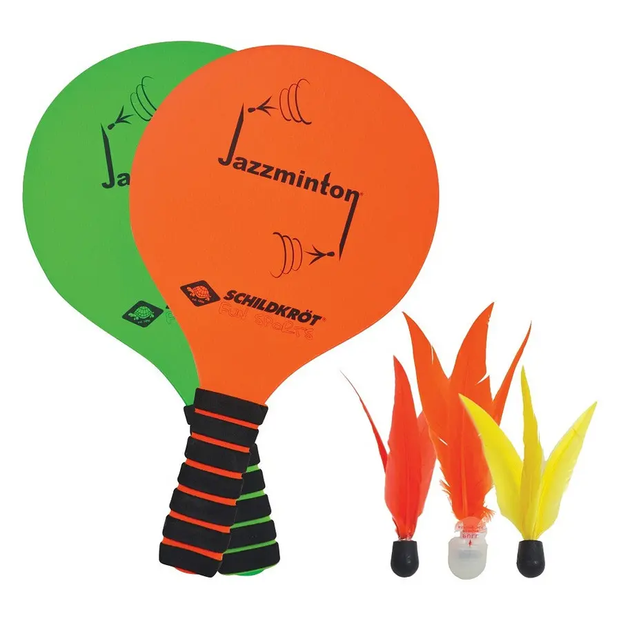 Jazzminton Ballspill 2 x racket | 3 x fjærball 