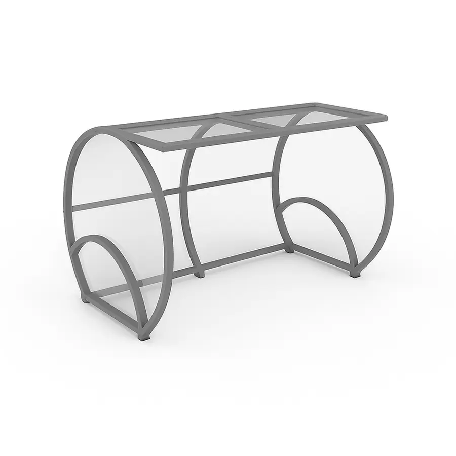 Trener- og innbytterbenk VIP 2 rader-4 m Uten seter | Plaxiglass sider, Alum.rygg 