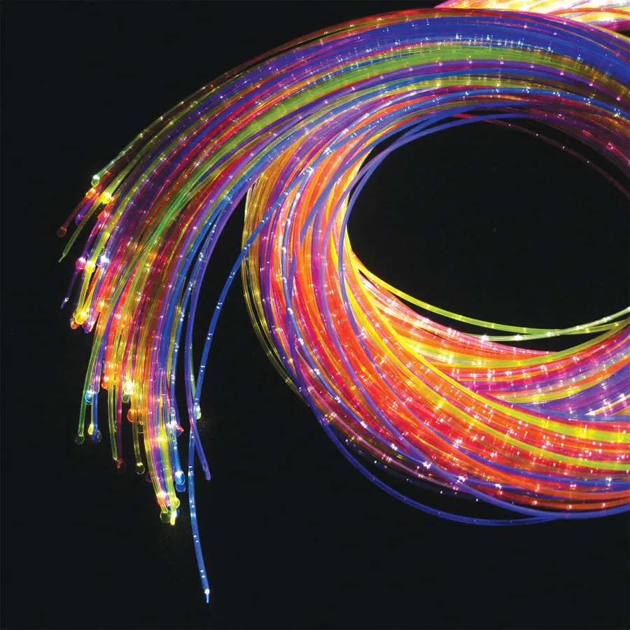 Fiberoptikk UV 200 tråder 200 cm | Lyskilde inkludert 