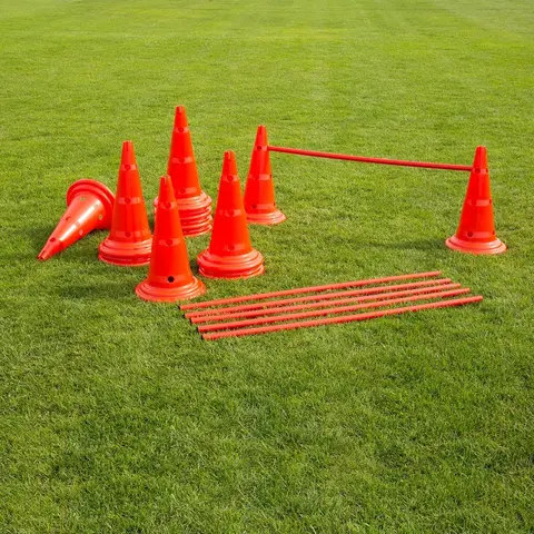 Hindersett til trening R&#248;d 12 kjegler | 6 stenger | 50 cm