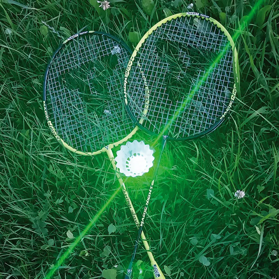 Badmintonballer Magic Night (3) Med LED batteri til spill i mørket 