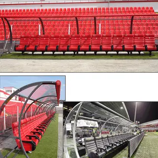 Trener-og innbytterbenk 12 meter 21 VIP RPX stoler | Med varme | Med logo