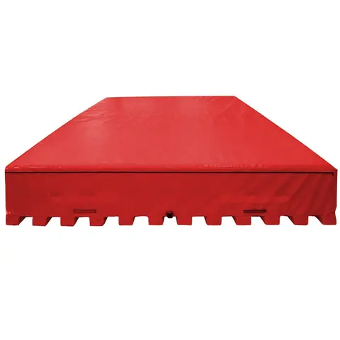 Høydehoppmatte med plattform | Rød 400 x 250 x 60 cm