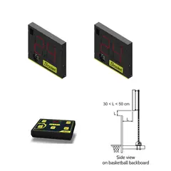Skuddklokke Bodet 8002 med 2 display Trådløs kommunikasjon | 2 braketter