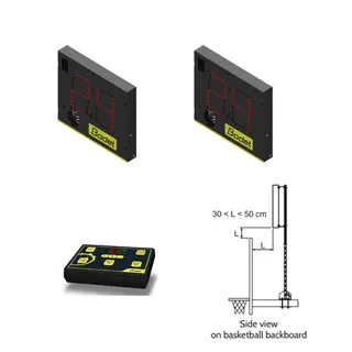 Skuddklokke Bodet 8002 med 2 display Trådløs kommunikasjon | 2 braketter