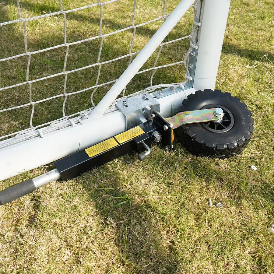 Fotballmål 11'er med hjul 360 grader 7.32 x 2.44 m | Hvitt 