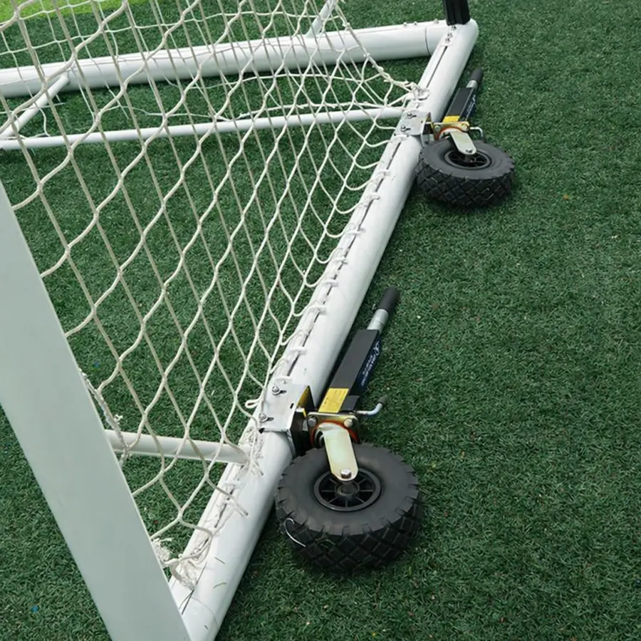 Fotballmål 11er | Hjul 360 grader Hvitt | Rund profil  | 7,32x2,44 m 