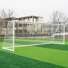 Fotballmål  7er | 5x2 m Hvitt | Rund profil | Nett