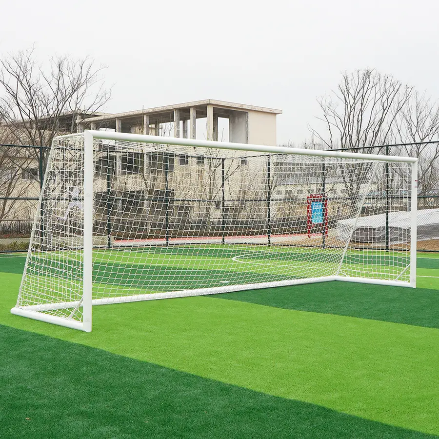 Fotballmål  7er | 5x2 m Hvitt | Rund profil | Nett 