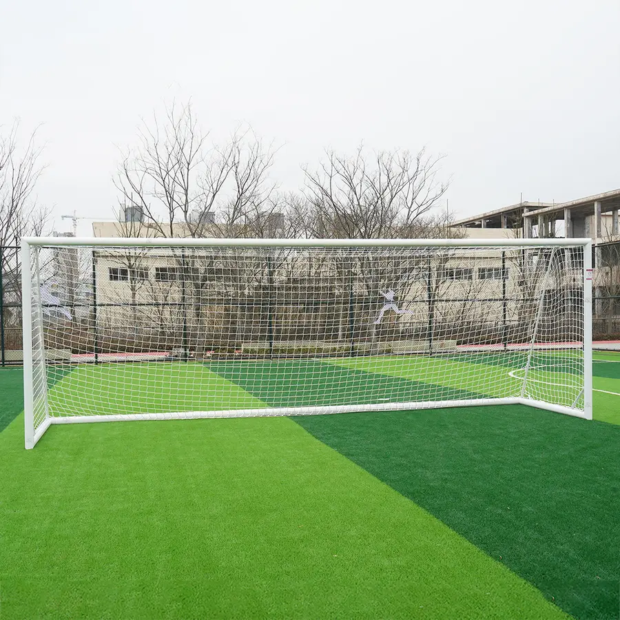 Fotballmål  7er | 5x2 m Hvitt | Rund profil | Nett 