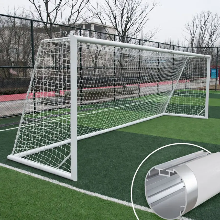 Fotballmål  5er | 3x2 m Hvitt | Rund profil | Nett 