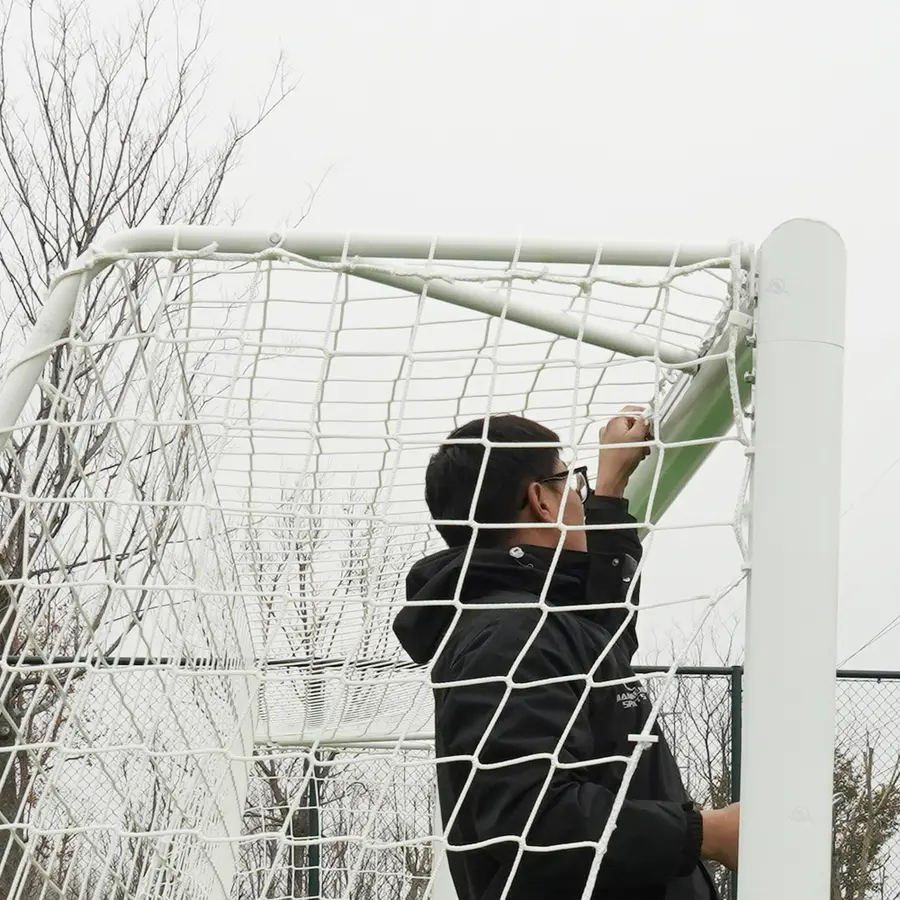 Fotballmål  5er | 3x2 m Hvitt | Rund profil | Nett 