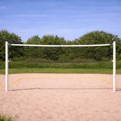 Beachvolleyballstolper med nett Justerbare stolper | Med skrallestrammer