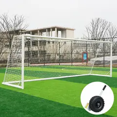 Fotballmål  7er | 5x2 | Løftehjul Hvitt | Rund profil | Nett
