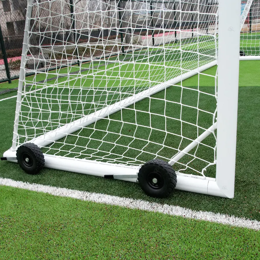 Fotballmål 11er | Løftehjul Hvitt | Rund profil  | 7,32x2,44 m 