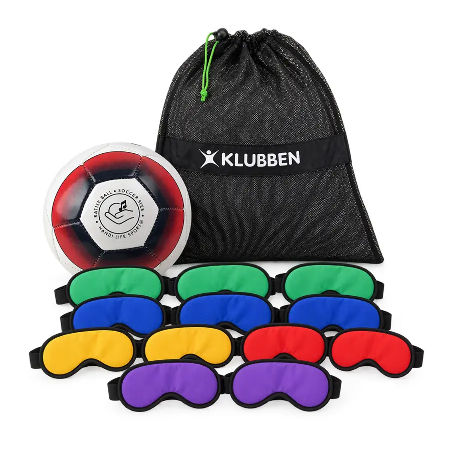 Startpakke for blindefotball Lydball og 12 øyemasker 