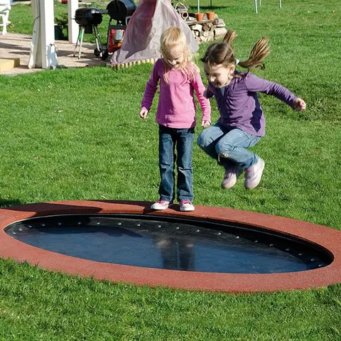 Trampoline Hally Gally Saturnus R&#248;d Svart oval hoppeduk