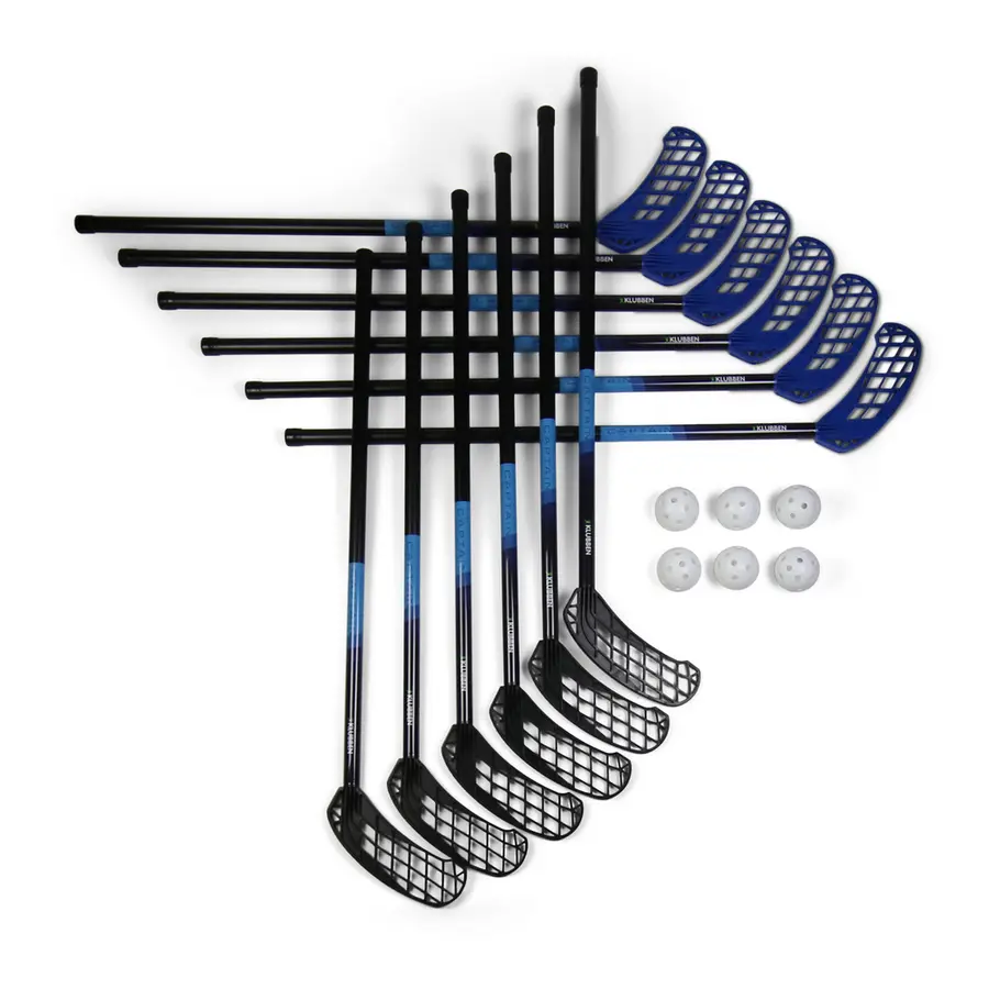 Innebandysett Captain 85 cm 12 innebandykøller | 6 baller 