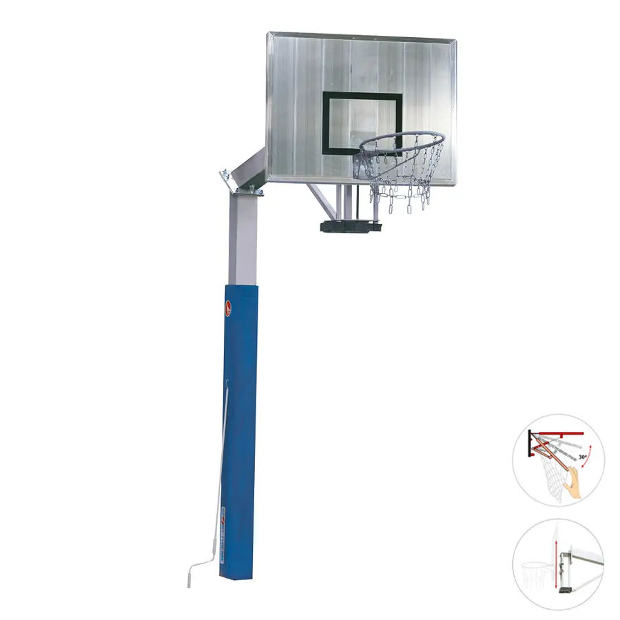 Basketballstativ Fair Play 2.0 120x90 cm | Justerbar | Fast kurv 