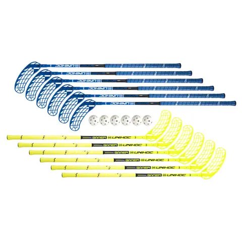 Innebandysett Unihoc Gamer 12 innebandykøller | 6 baller