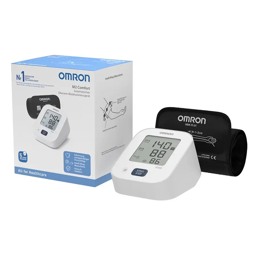 Blodtrykksmåler Omron M2 Comfort Enkel og praktisk måling av blodtrykket 