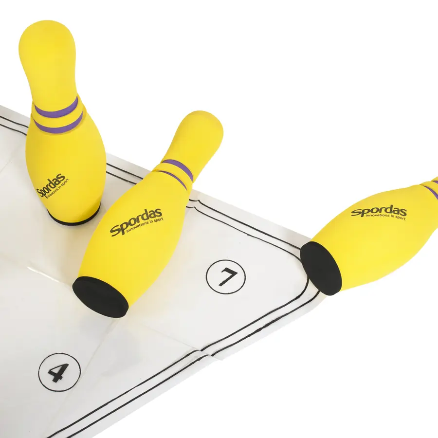 Bowlingsett Spordas i skum 38 cm bowlingkjegler og bowlingkule 
