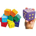 Terninger i skum (12) 12 stk | 5,1 cm skumterninger