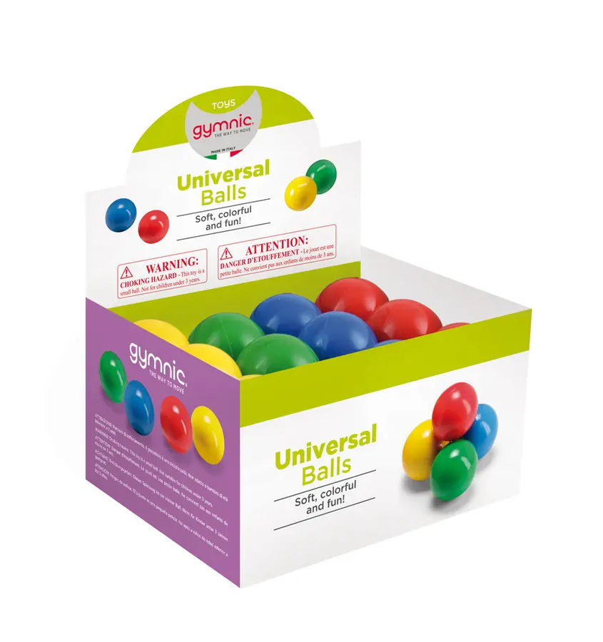 Freeball 12,5 cm - ass.farger 24 stk. | Lett gummiball | Lateksfri 