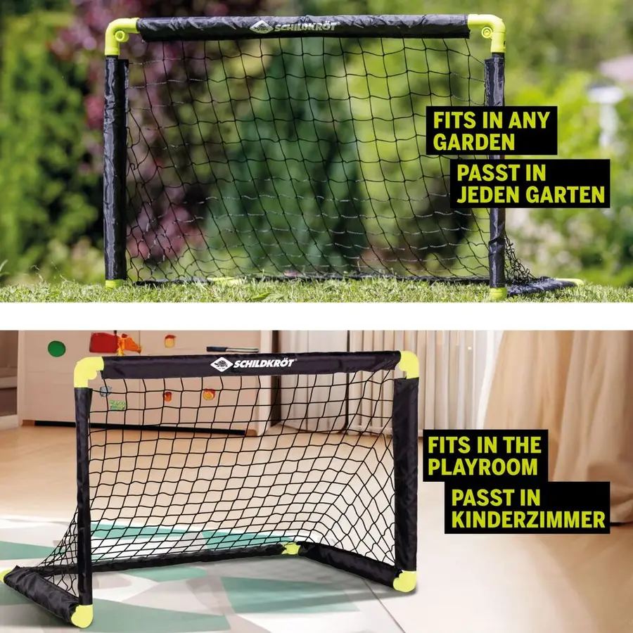 Schildkröt Fotballmål | 2 stk 90x60 cm | Sammenleggbare mål 