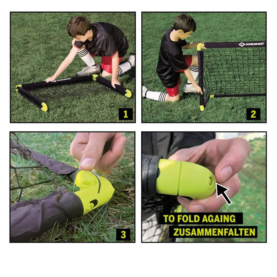 Schildkröt Fotballmål | 2 stk 90x60 cm | Sammenleggbare mål 