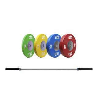 Vektsett ata Competition 140 kg+15kg Bar 2 av hver | 10-15-20-25 kg