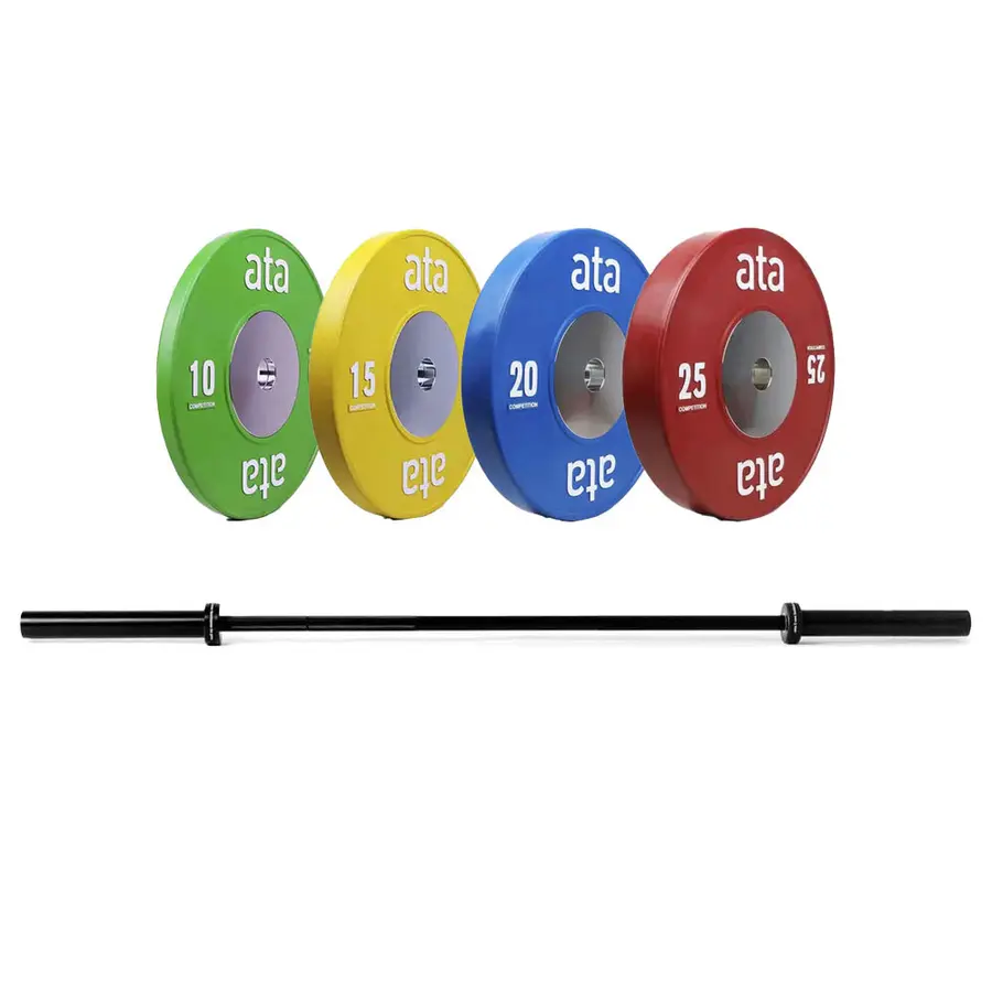Vektsett ata Competition 140 kg+20kg Bar 2 av hver | 10-15-20-25 kg 
