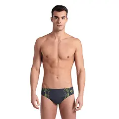 Reflecting Swim Briefs Badebukse Arena | Grå/Gul | MaxLife ECO