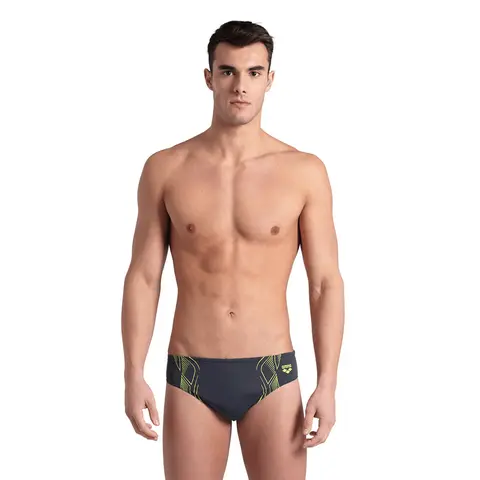 Reflecting Swim Briefs Badebukse Arena | Grå/Gul | MaxLife ECO