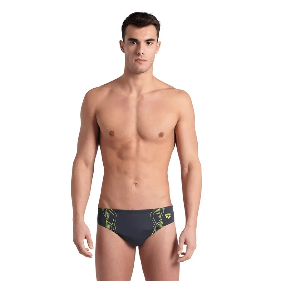 Reflecting Swim Briefs Badebukse 38 Arena | Grå/Gul | MaxLife ECO 
