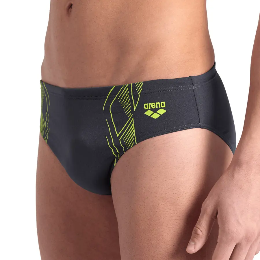Reflecting Swim Briefs Badebukse 38 Arena | Grå/Gul | MaxLife ECO 